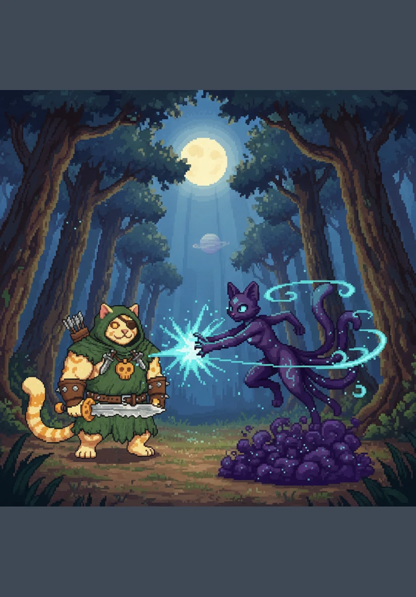 An unexpected partnership began to bloom as the messy rogue and the refined clan cat fought side-by-side against a common threat. CheesePelt’s brute strength and ShadowSparkle’s agile precision made them an unstoppable force across the wilderness.