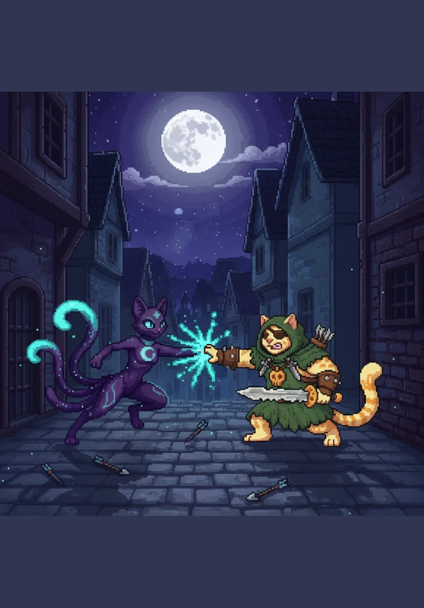 Under the light of a silver moon, ShadowSparkle made her choice and turned her back on the clan life forever. She stepped into the shadows to join CheesePelt, choosing a life of untamed freedom over the restrictive rules of the forest.