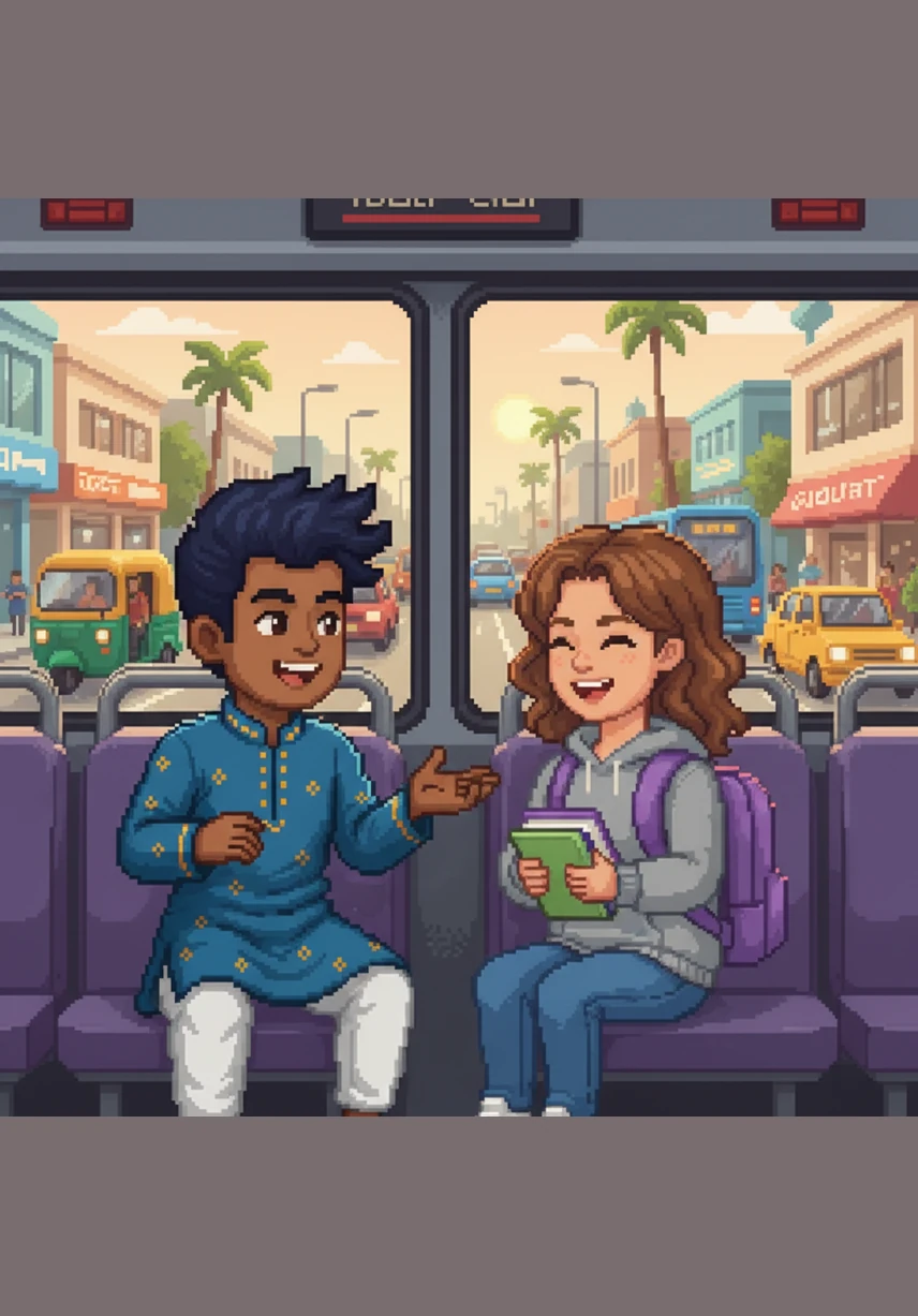 As the bus crawls through the famous Bengaluru traffic, the two are lost in a whirlwind of conversation about life, dreams, and random nonsense. The vibrant city scenes blur outside the window as they realize their connection is growing deeper with every mile they travel together.