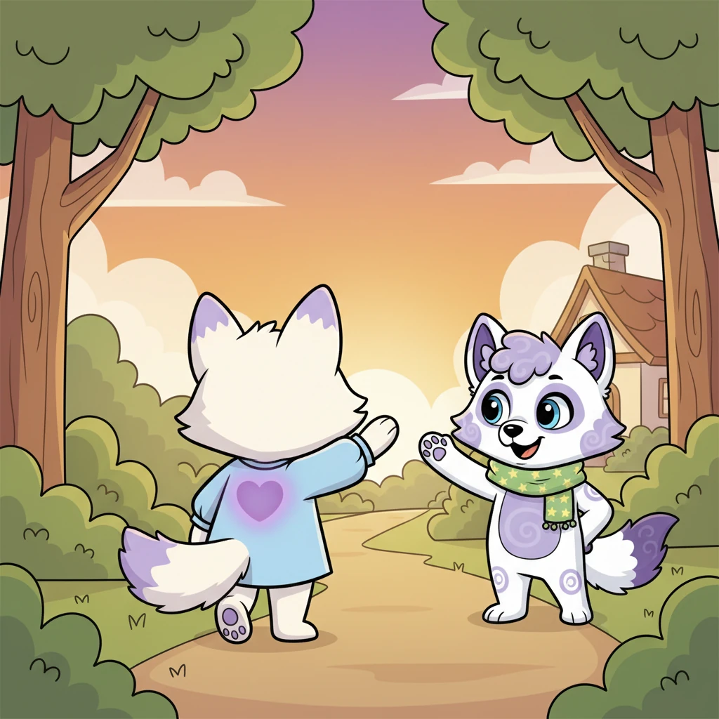 Ao final do dia, Lila e Pip despediram-se, prometendo brincar novamente em breve. Lila voltou para casa, o coração cheio de confiança e felicidade, sabendo que os seus toques roxos eram verdadeiramente um presente e a tornavam única.