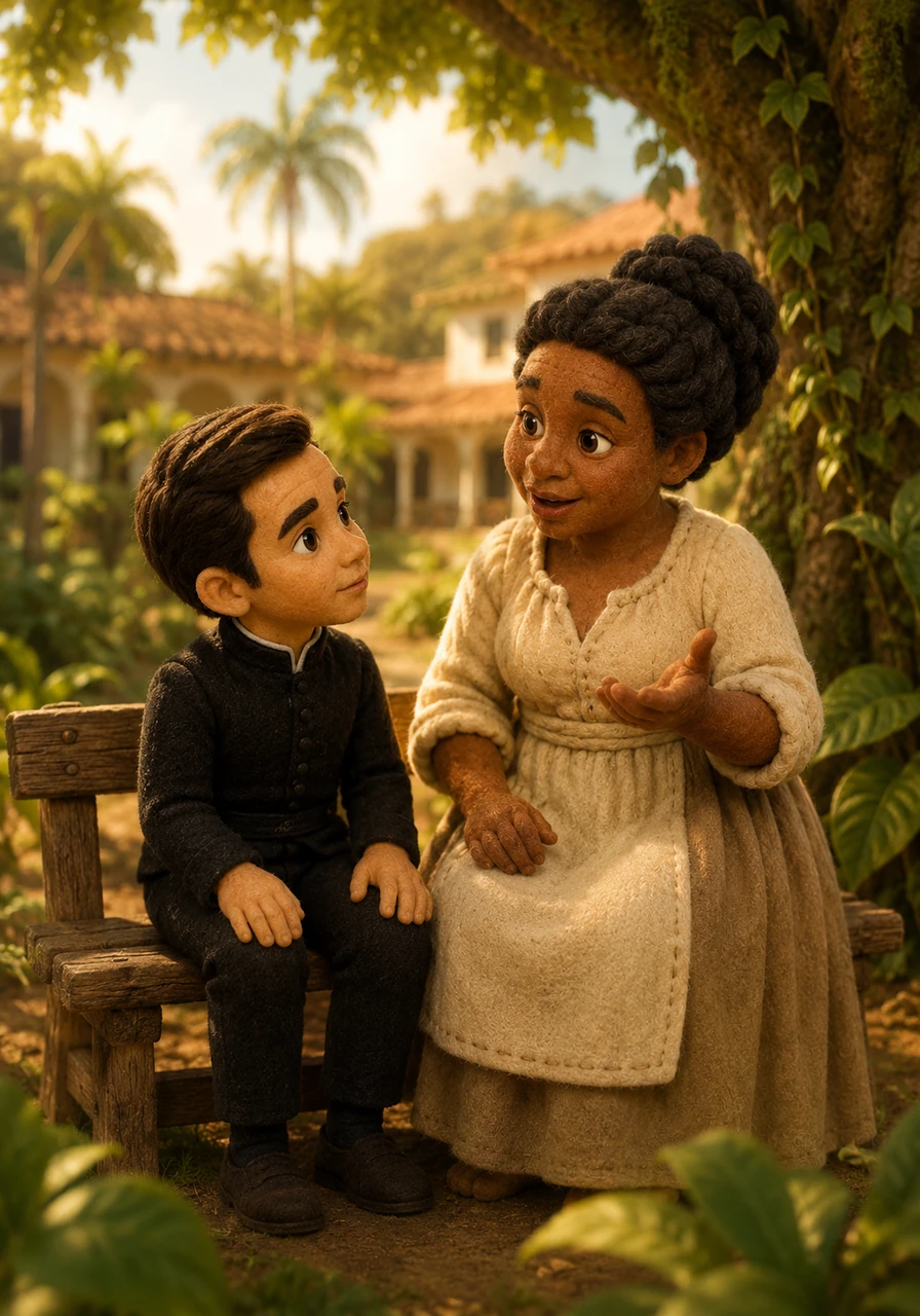 Young Simón, born into a wealthy family in Caracas, Venezuela, loved exploring his grandfather's large plantation. Though he had everything he needed, he often listened to his nurse hipólita's stories about the hardships of the enslaved people and the dreams of freedom held by common folk.