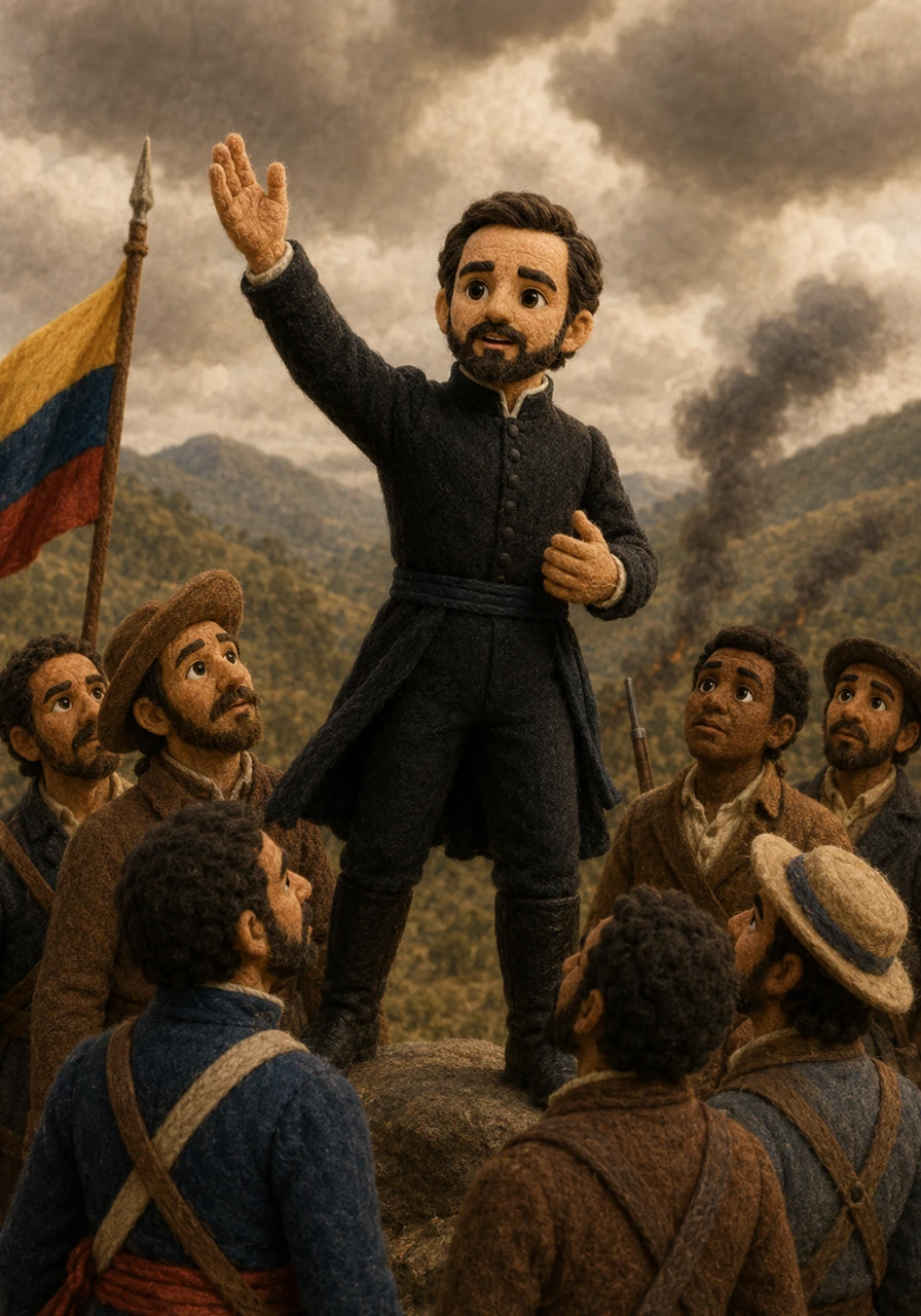 Returning to Venezuela, he joined the fight for independence, becoming a charismatic and determined leader. Despite early defeats and facing immense challenges, he never lost hope, rallying his soldiers with inspirational speeches and strategic brilliance.