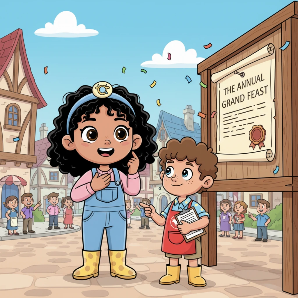A royal announcement flutters through town: the annual Grand Feast is coming! Everyone is excited, but Chef Pippa feels a special challenge. She wants to create the most amazing, taste-bud-tingling dish the town has ever known.