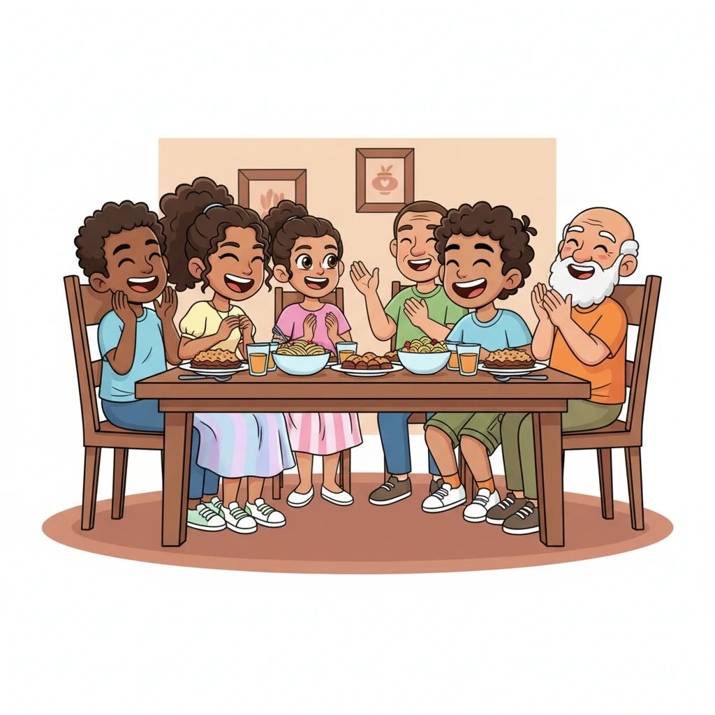 During a boisterous family dinner, an elder told a particularly humorous anecdote, causing a ripple of laughter around the table. Anjuly, usually reserved, found herself giggling, and her eyes met Ryan's across the table. They shared a genuine, unforced laugh, a fleeting moment of shared joy that melted a tiny piece of the ice between them.