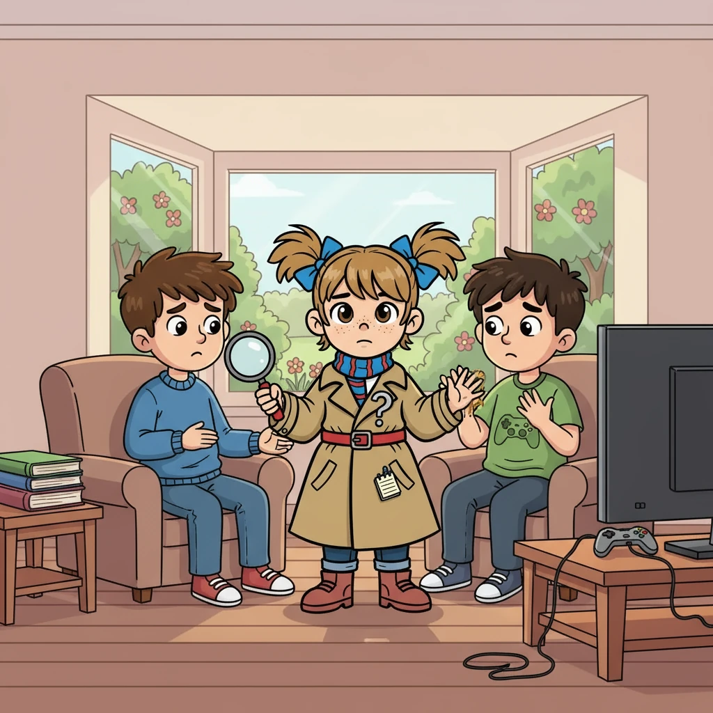 Anya interviewed Mohit and Satwik, who were both distraught. Mohit claimed he had been reading in the garden, while Satwik insisted he was playing video games. Anya noticed Satwik's hands were slightly sticky.