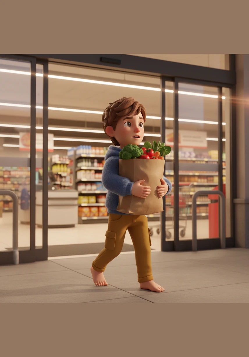 Leo esce dal supermercato con la sua borsa della spesa, sentendosi un piccolo eroe che ha vinto una battaglia silenziosa. Ha scelto la libertà e la cura per se stesso, portando a casa ingredienti genuini per una cena che nutre il corpo e lo spirito.