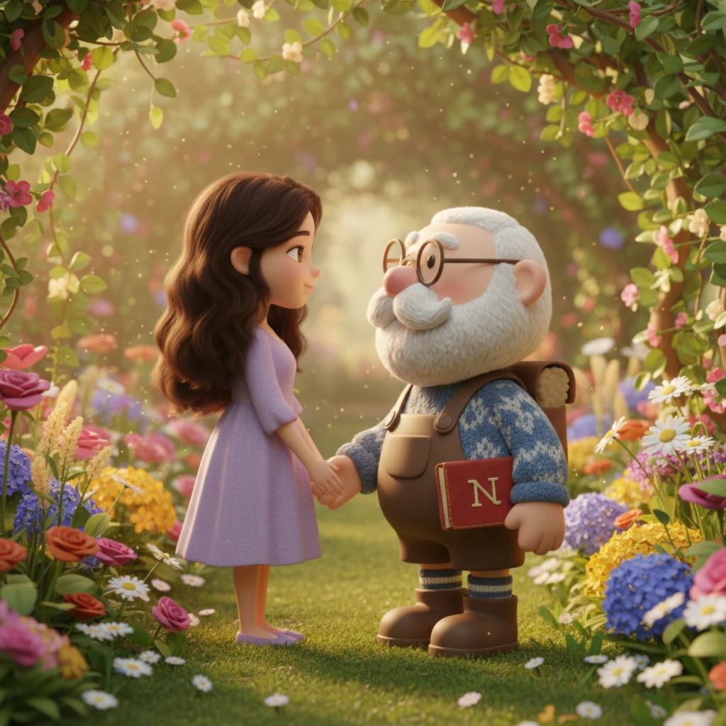 Leggendo avidamente, Leonardo immagina il nonno in un giardino fiorito, mentre scambia sguardi complici e sorrisi timidi con una ragazza dai capelli scuri di nome Sofia. Le parole del diario descrivono la pura gioia e la profonda connessione che condividevano, un amore proibito e appassionato fiorito in segreto. La luce del sole filtrava tra gli alberi, illuminando i loro volti e creando un'atmosfera magica e intima.