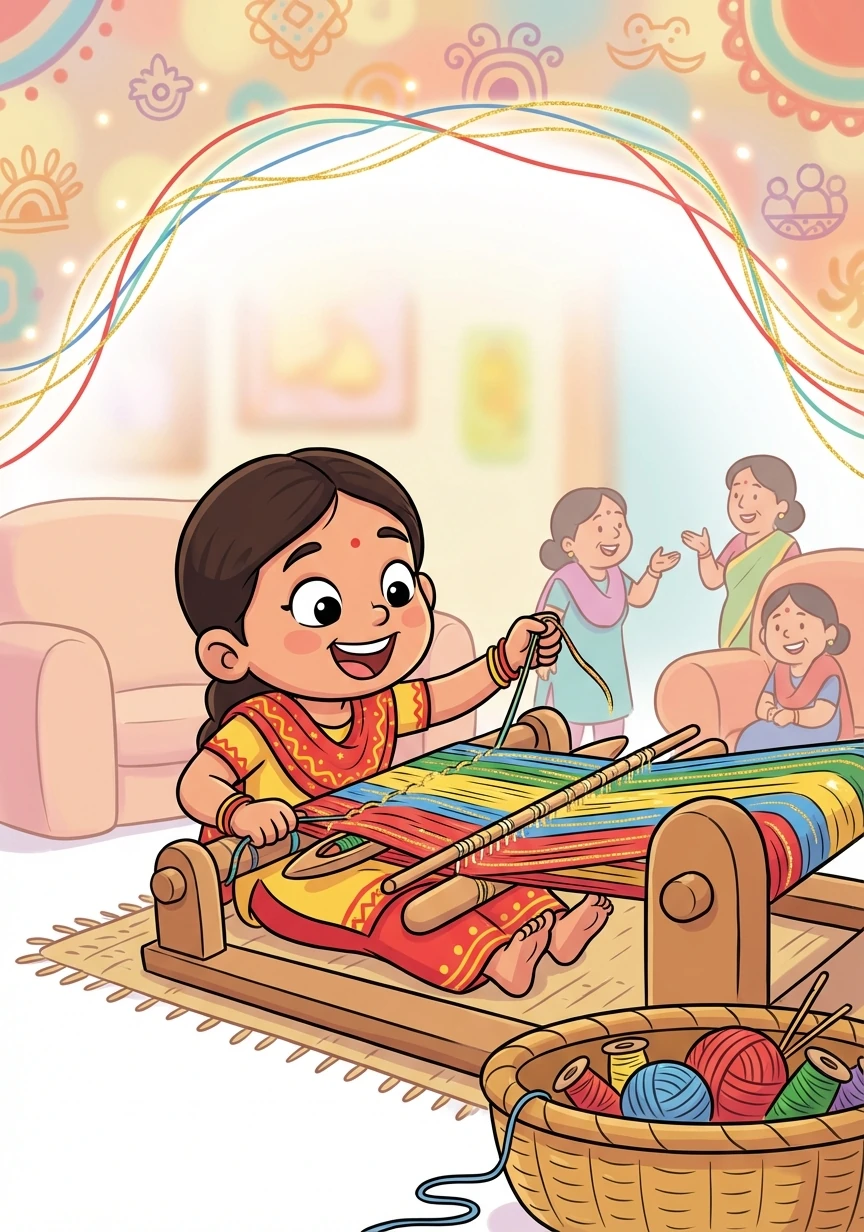With each woven strand, Paru felt a connection to her family and her culture growing stronger. She realized that the Teej festival was not just about colorful saris and loud laughter, but about the unbreakable bond between women.