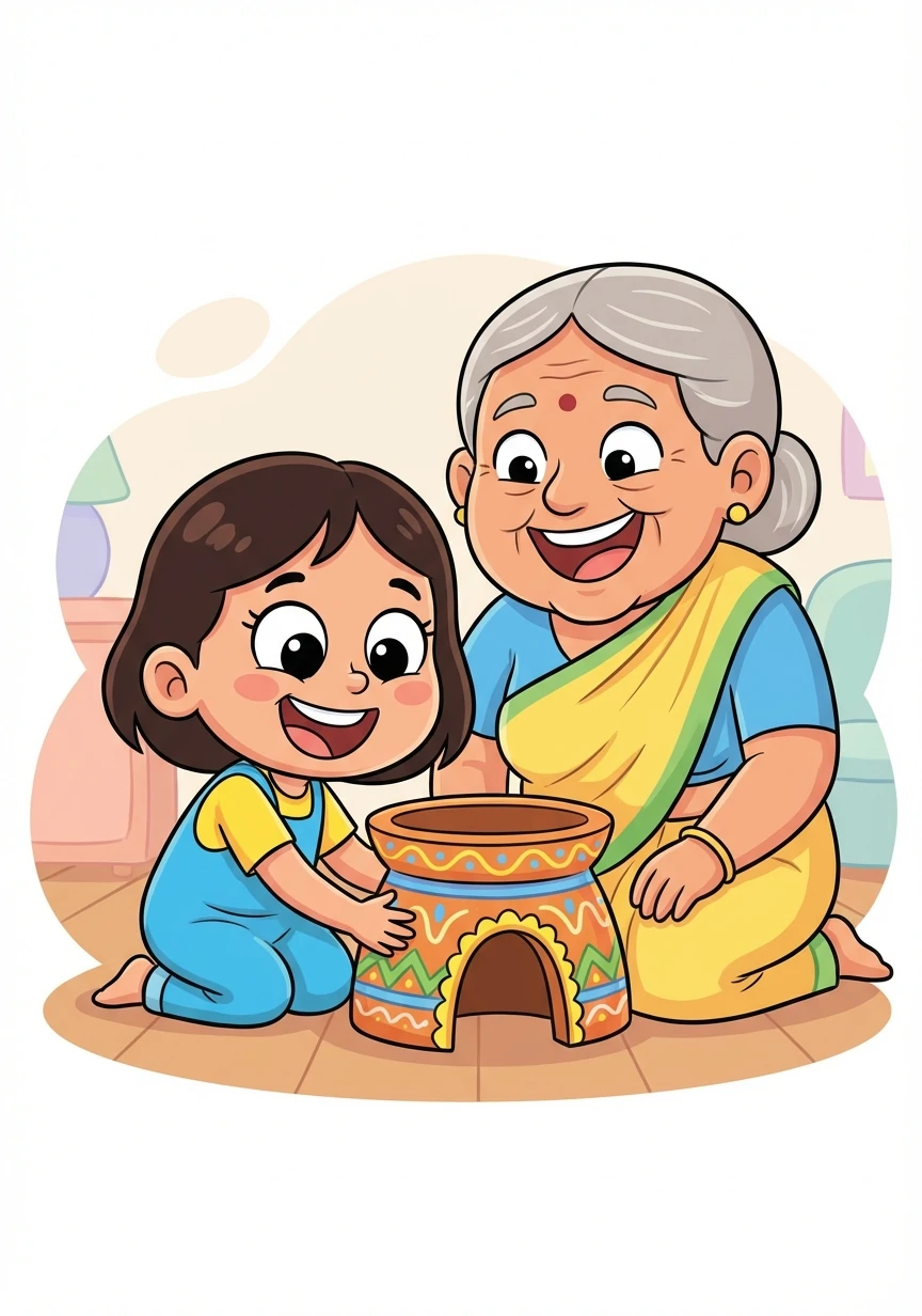 Finally, the Chulthi was complete. Paru and Aama admired their handiwork, a beautiful symbol of their love and connection. Paru felt a sense of pride and belonging she hadn't felt before.