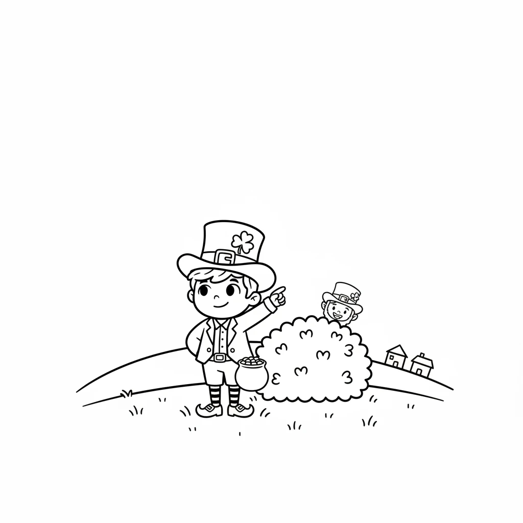 Outside, the air was crisp and cool. Liam looked all around, his head tilted. He hoped to see something special, maybe even a tiny leprechaun peeking from behind a bush.