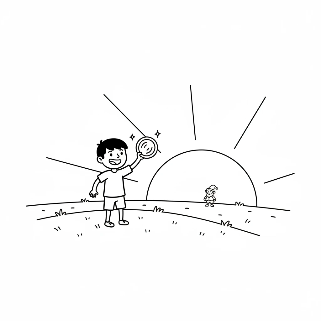 As the sun began to set, Liam waved goodbye to his new friend. He held a single, shiny gold coin the leprechaun had given him, a perfect reminder of his lucky adventure.