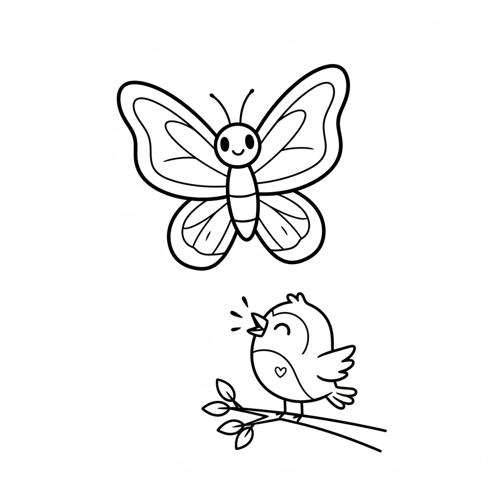 Finally, with one last gentle tug, the butterfly's second wing was completely free. The butterfly stretched its wings wide, a simple, happy curve on its face. Pip chirped softly.