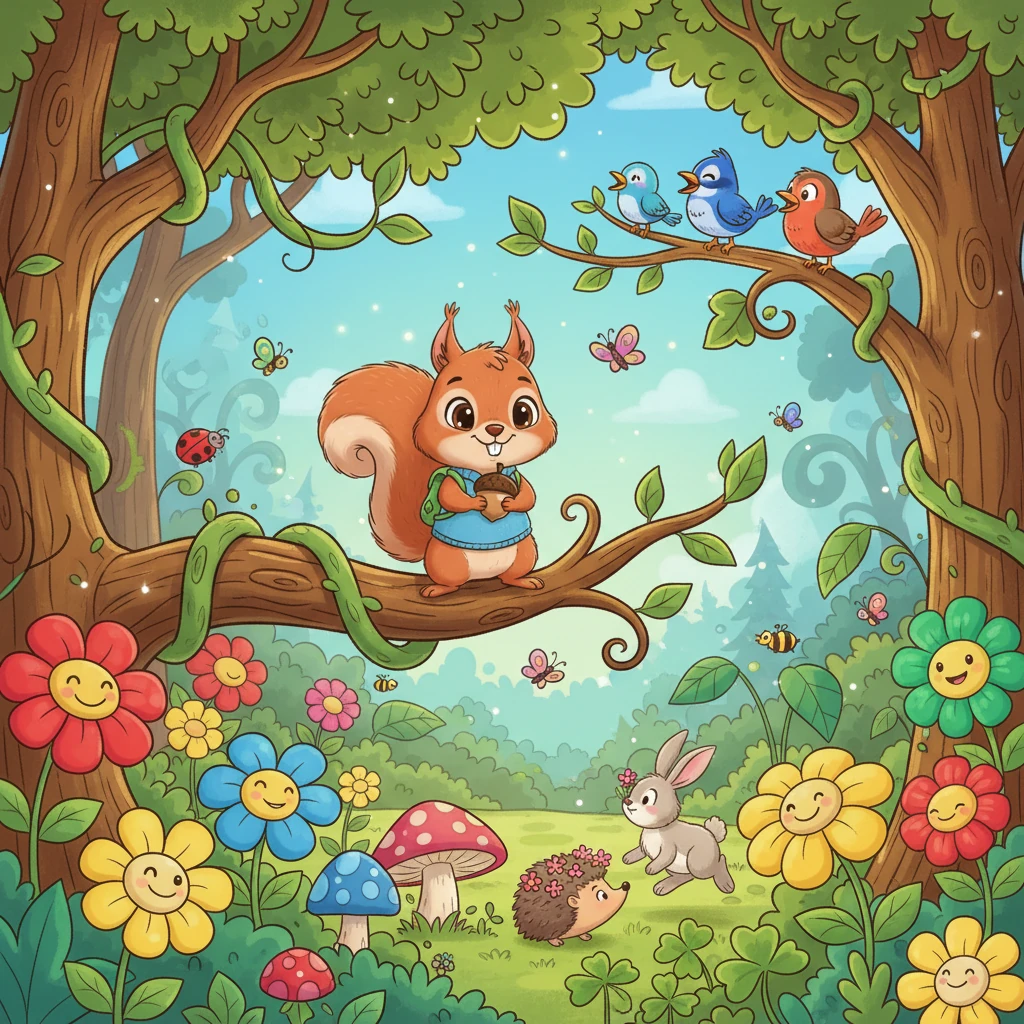 The park slowly transforms into an even more vibrant haven, thanks to Rubi's unintentional gardening. New plants and colorful flowers bloom everywhere, attracting a cheerful chorus of birds, buzzing insects, and other curious small animals. The forgotten seeds have brought forth a flourishing ecosystem.