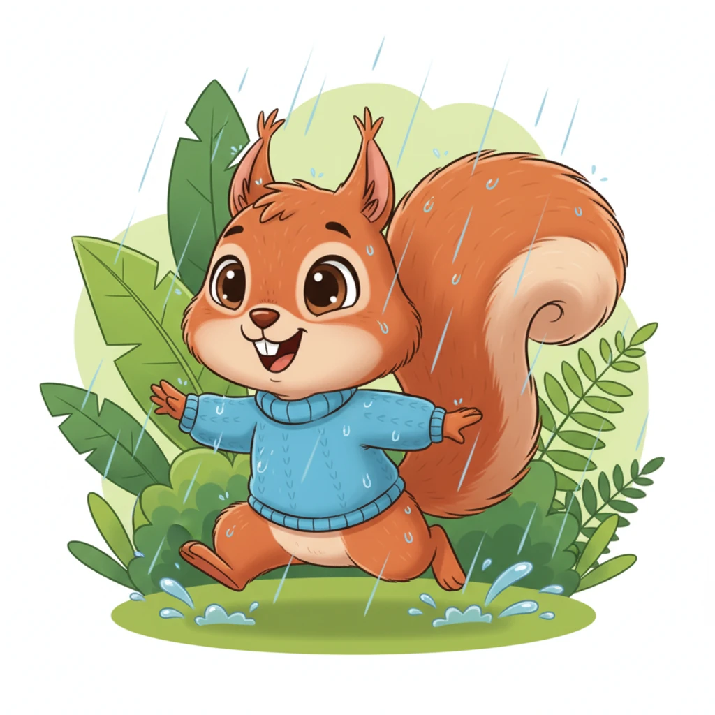 When the rain gently patters down, Rubi doesn't hide; instead, she dashes playfully through the drops. Her fur glistens as she enjoys the refreshing shower, her fiery tail a streak of color against the green foliage. Every season brings a new kind of fun.