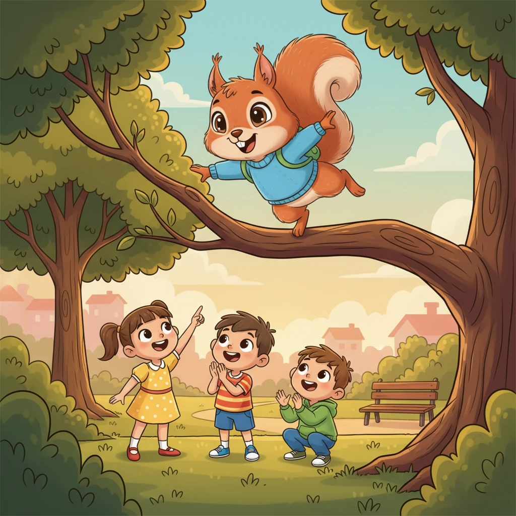 As the afternoon sun begins to dip, painting the park in hues of gold, children from nearby neighborhoods arrive to play. Their eyes light up as they spot Rubi, captivated by her acrobatic leaps and swift climbs. She is the park's beloved, agile star.