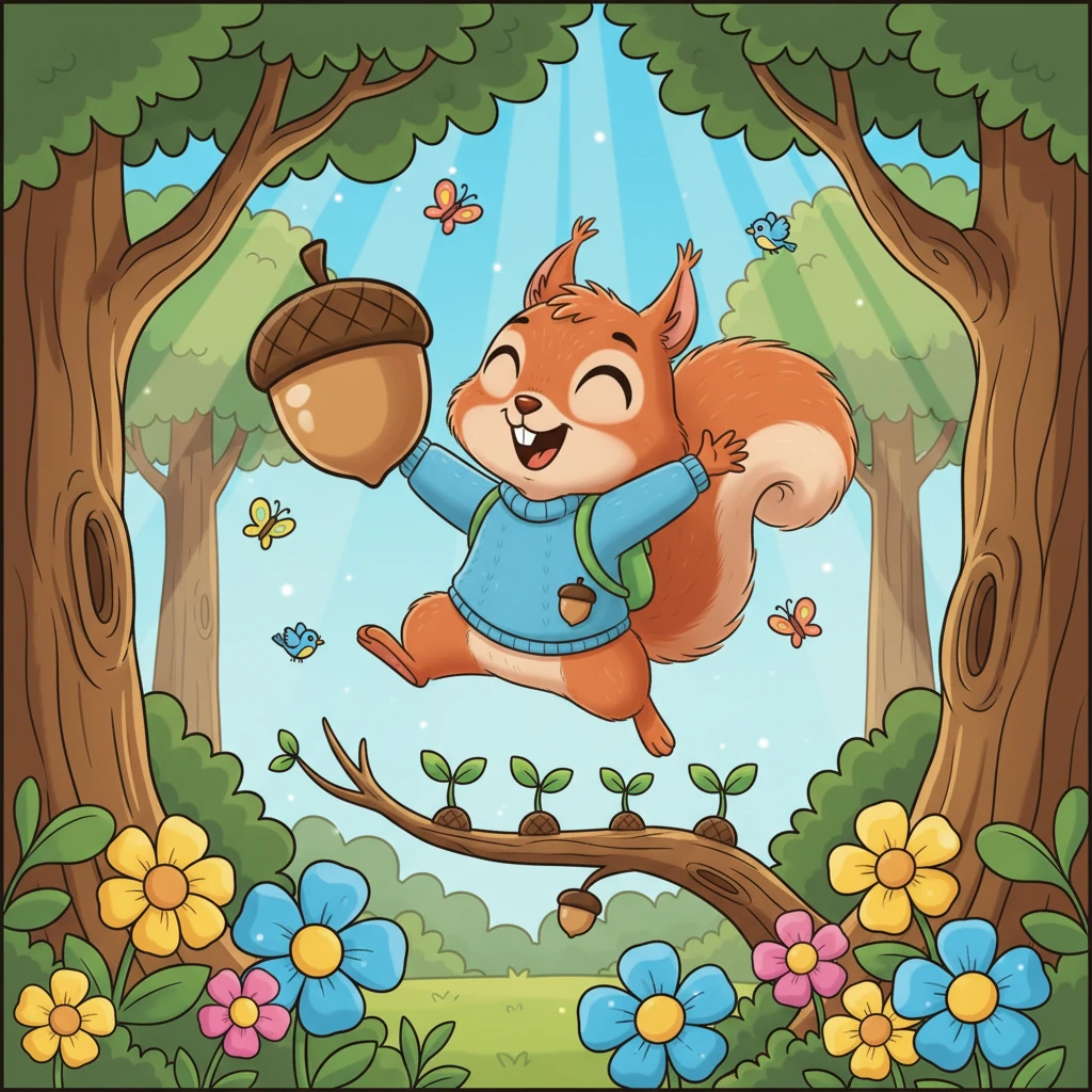 And so, each day in Suba Park is a vibrant tapestry of colors, movements, and sounds. Rubi, the red-tailed squirrel, continues her playful routine, unknowingly nurturing a living, growing world, demonstrating nature's endless cycle of life and renewal.