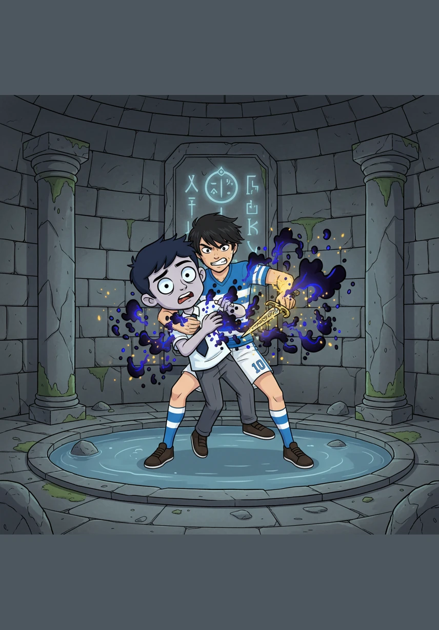 The peace shattered when Jun and his gang burst in, their laughter echoing off the damp walls as they kicked the support beams. With a terrifying groan, the ceiling gave way, burying Elias under a mountain of stone and ancient wood.