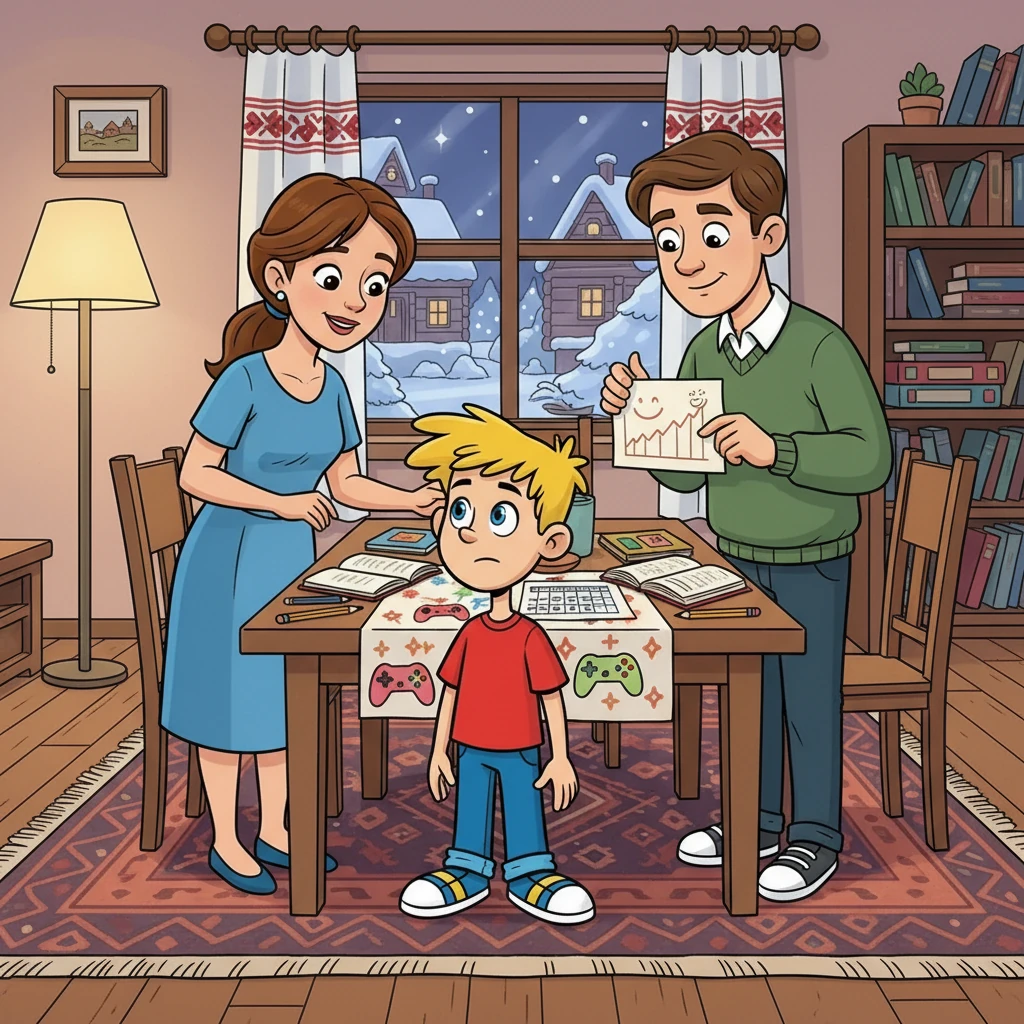 Андрюша решил поделиться своей проблемой с родителями. Они внимательно выслушали его и предложили помощь. Вместе они разработали план, чтобы сократить время, проводимое за играми, и найти новые увлечения.