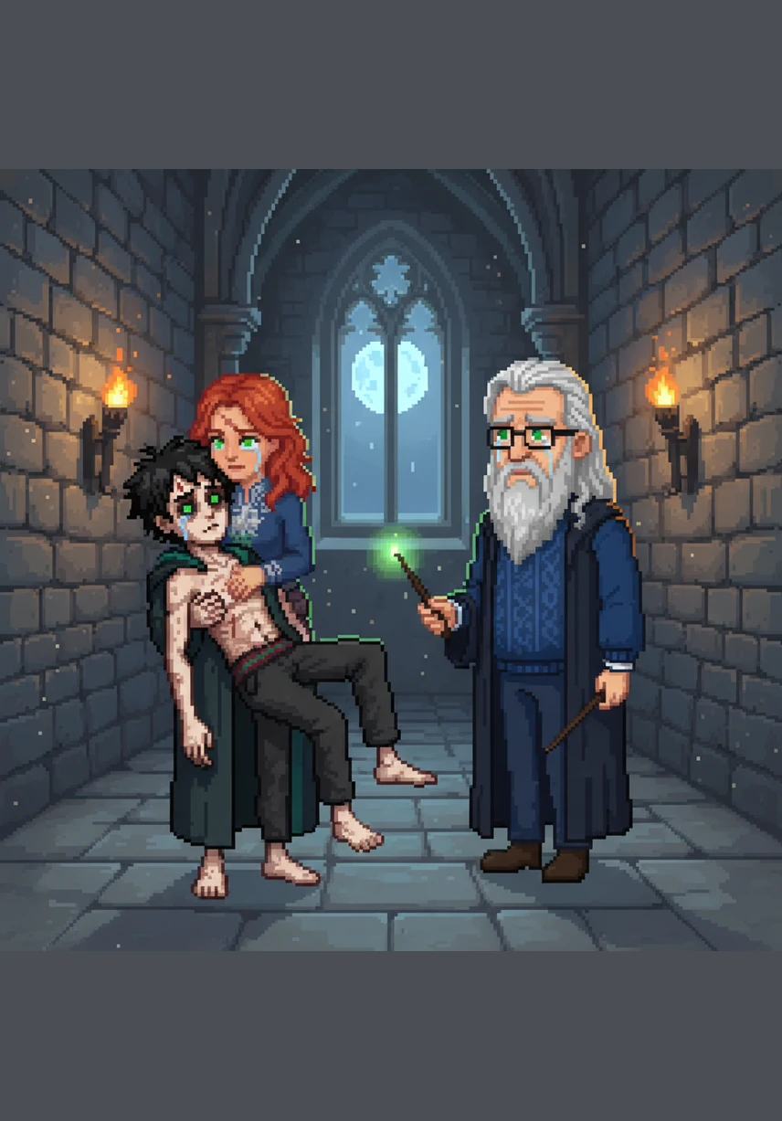 Lily, fylld av en plötslig och förlamande skräck när hon såg sin sons tillstånd, övergav omedelbart sitt arbete och skyndade till Hogwarts för att finna honom. Hon hittade Harry hopkrupen och skakande på det kalla stengolvet och drog honom tätt intill sitt bröst, medan hon tårögd viskade förlåt om och om igen i hans öra.