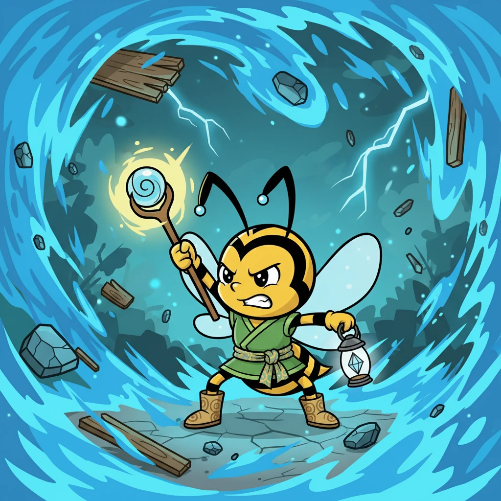 No ápice da batalha, Lumescor invoca uma tempestade espiritual azul, testando o último fôlego de Hornet. O ambiente se torna caótico, e a guerreira precisa reunir todas as suas forças para sobreviver.