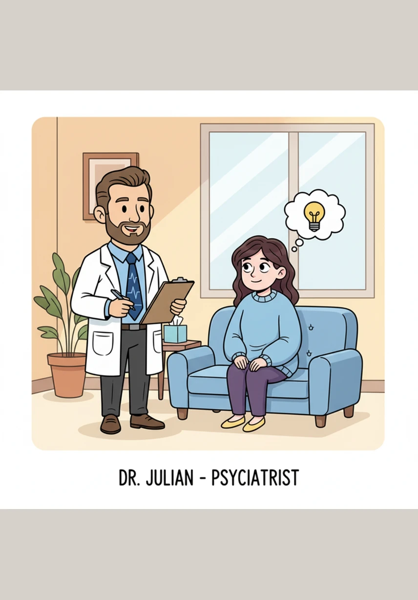 Dr. Julian sits in his quiet office, noticing a recurring theme in his patients' stories. Instead of typical stressors, they speak of melting glaciers and the disappearing birds in their gardens.