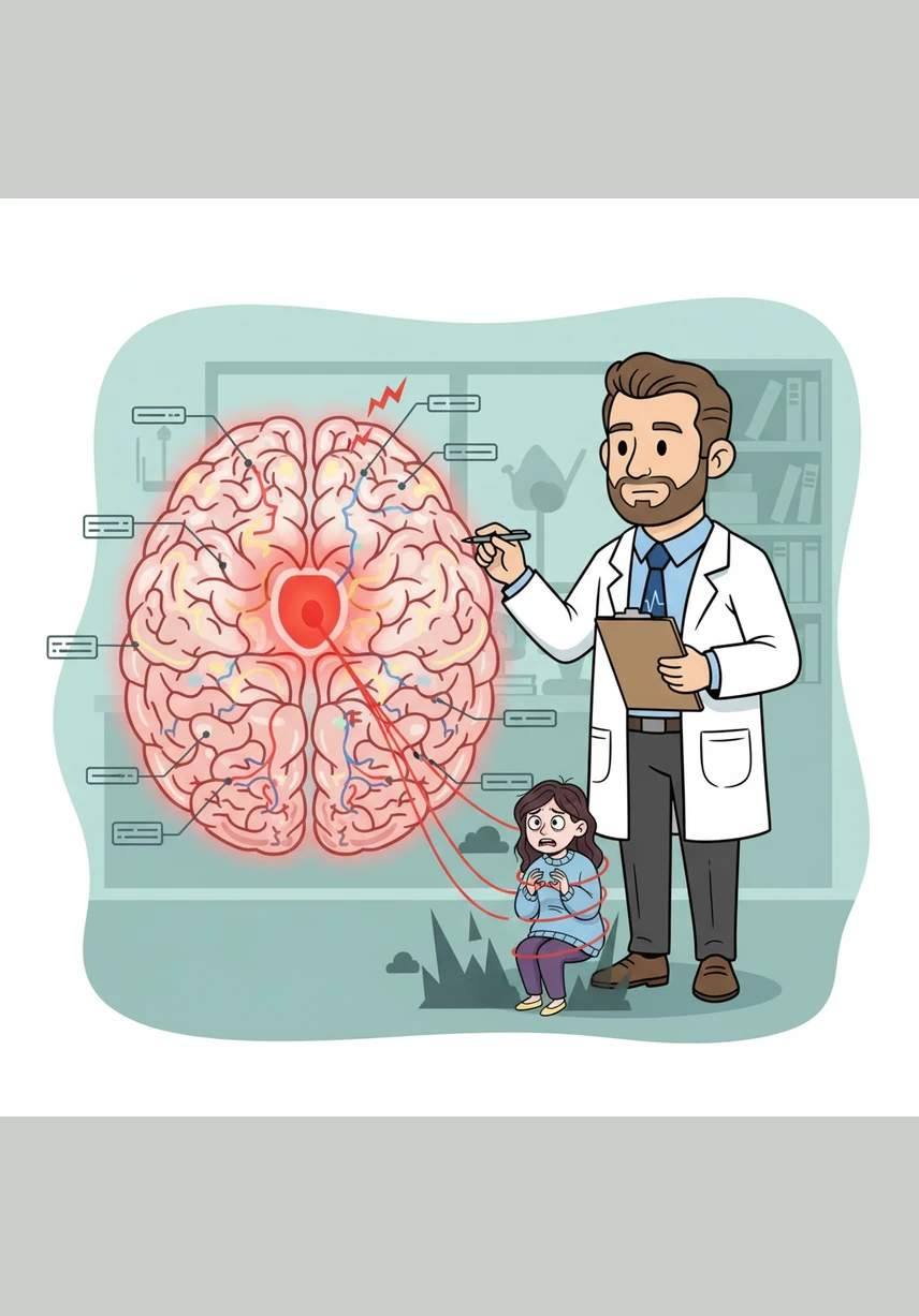 He studies the intricate pathways of the human brain, seeing how the amygdala reacts to environmental threats. He discovers that the body stays in a state of constant alert when the world feels unsafe.