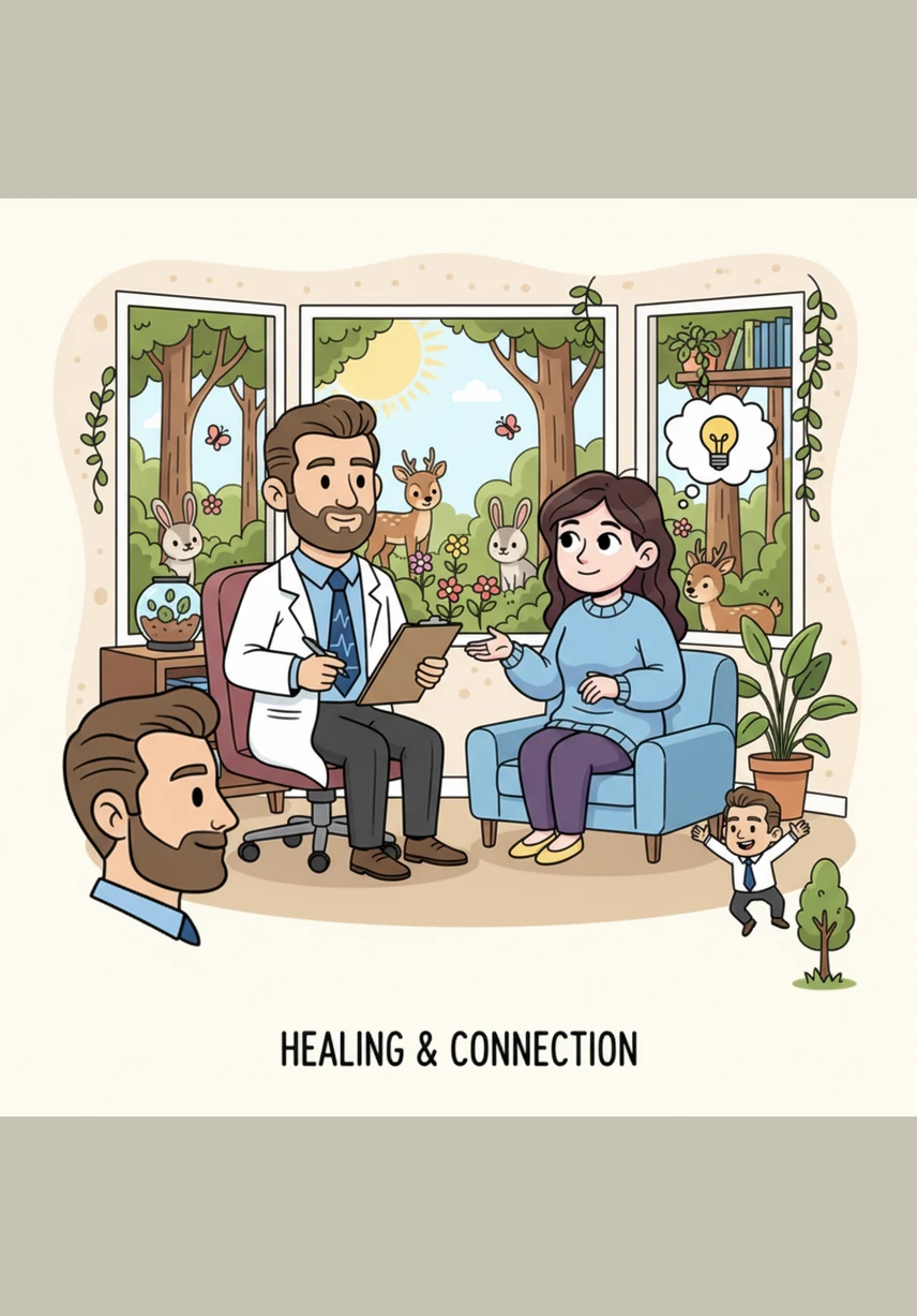 The doctor begins to develop new therapeutic strategies that combine traditional care with environmental action. He realizes that helping patients find a way to contribute to the planet can be a powerful form of healing.