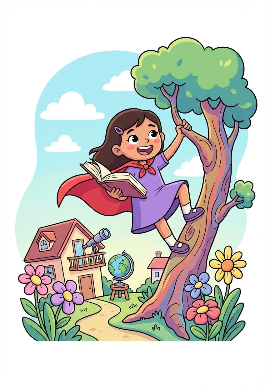 في حي صغير، كانت تعيش سلمى، فتاة تحب القصص أكثر من أي شيء آخر. كانت تحلم دائمًا بالسفر حول العالم واكتشاف عوالم جديدة.