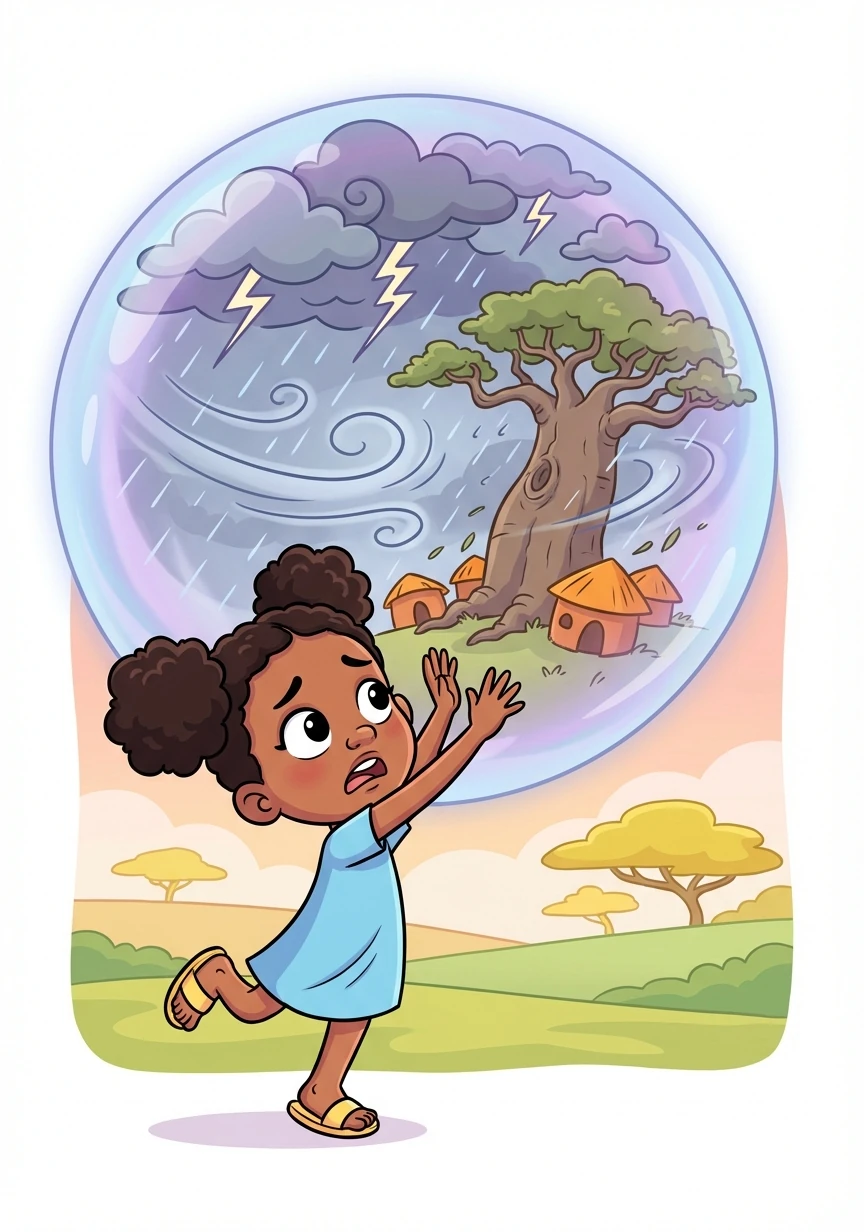 Fatima saw a vision of a storm brewing, its fierce winds threatening to uproot the ancient baobab tree and damage the homes nearby.