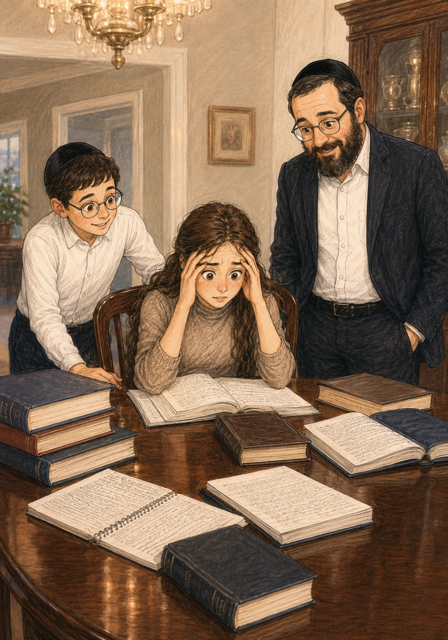 Adina sits at the polished dining room table in her Lakewood home, surrounded by heavy textbooks and notebooks filled with meticulous handwriting. With her upcoming Navi final just days away, she feels overwhelmed by the complex historical timelines and prophecies she needs to memorize.