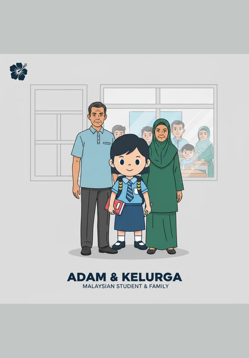 Melalui skrin komputer yang memaparkan pelbagai wajah rakan sekelas, penggunaan bahasa Melayu sebagai bahasa ilmu memperkukuh jati diri Adam sebagai anak watan. Ia bukan sekadar alat komunikasi, malah menjadi tunjang perpaduan yang menyatukan hati setiap rakyat dalam ekosistem digital yang inklusif.