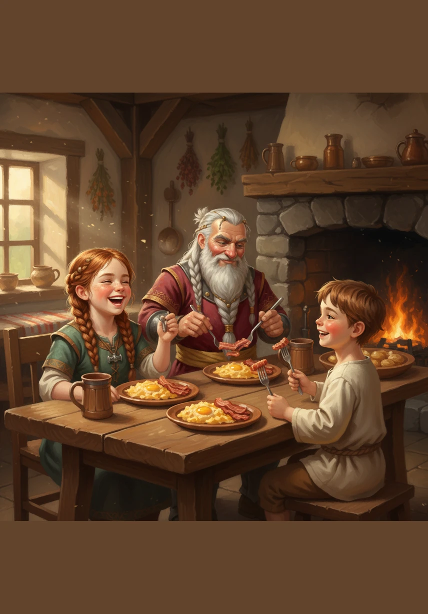 In their cozy home, Nick and his sister Ewelina share a hearty breakfast of eggs and bacon, filled with laughter and playful sibling rivalry. These small moments of domestic peace are the foundation of their resilience, proving that happiness can exist even when the world feels broken.