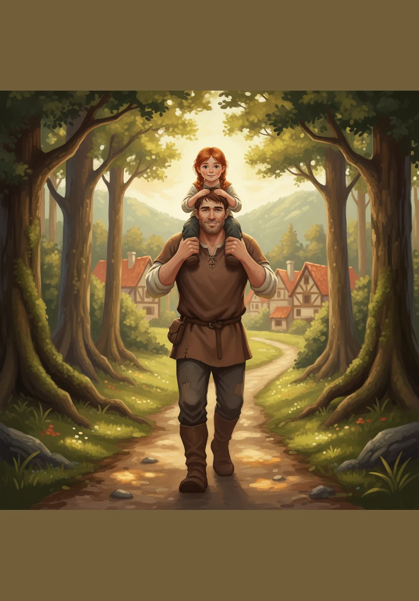 Nick hitches a ride on Johnny’s massive shoulders, and the pair sets off down a winding forest path toward the outskirts of their village. With Johnny’s long strides carrying them forward, they head toward a mysterious meeting that could change the course of their evening.