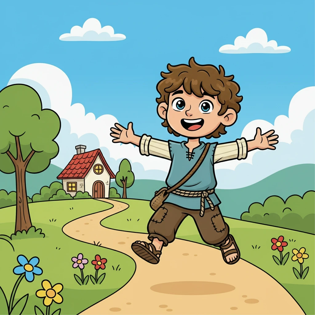 Estevan voltou para casa com o coração cheio de felicidade. Ele percebeu que ajudar os outros trazia uma alegria imensa. Ele aprendeu que o amor e a bondade são os maiores presentes.