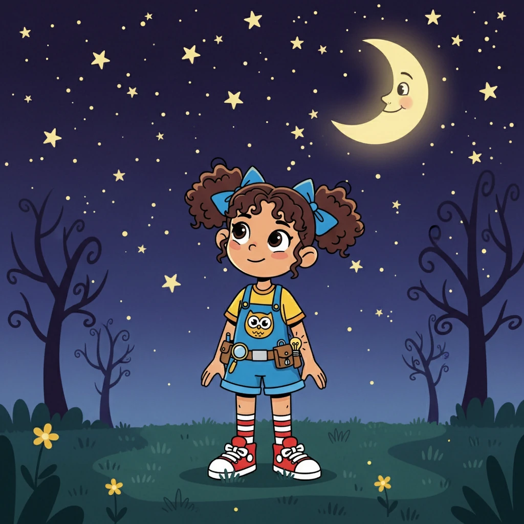 Em uma noite escura, enquanto admirava as estrelas, Laís ouviu uma voz suave. Ela olhou ao redor, mas não viu ninguém.