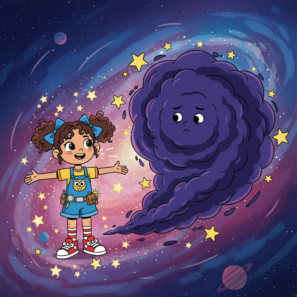 Laís usou suas palavras para mostrar a Escuridão que a luz das estrelas era importante para todos, inclusive para ele.