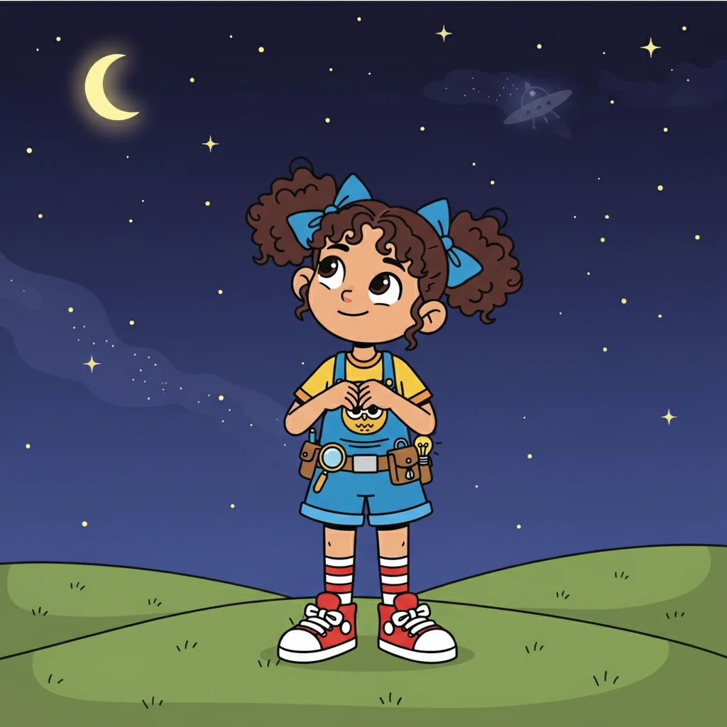 Todas as noites, Laís olhava para o céu, lembrando-se de sua aventura e do segredo que ela ajudou a proteger.