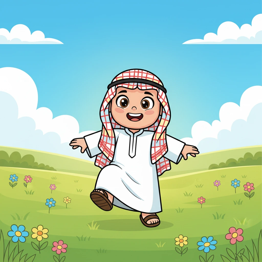 يخرج فلفل إلى المرج المشمس، وعيناه تتلألآن ببريق الأمل. يتقدم بخطوات خفيفة، متطلعًا للعثور على شخص ما ليلعب معه.