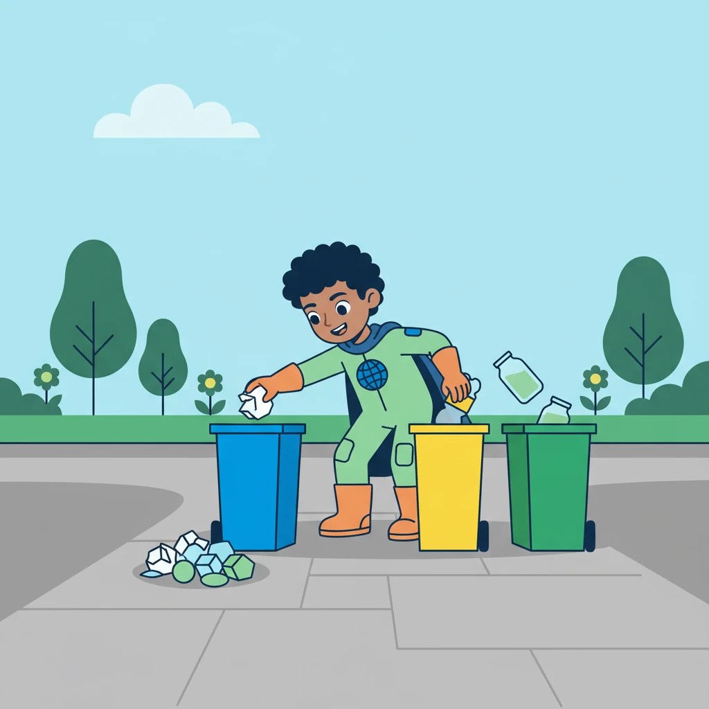 Pip discovered that not all trash is the same! He learned to sort paper, plastic, and glass into different bins. It was like a fun puzzle, making sure everything went into its correct, colorful home.