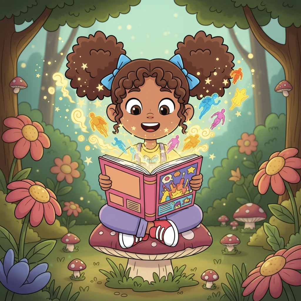 Lily opened the comic book, her eyes wide with wonder. The vibrant pictures and exciting words whisked her away to a world of superheroes and daring adventures. From that moment on, a magical spark ignited within her heart.