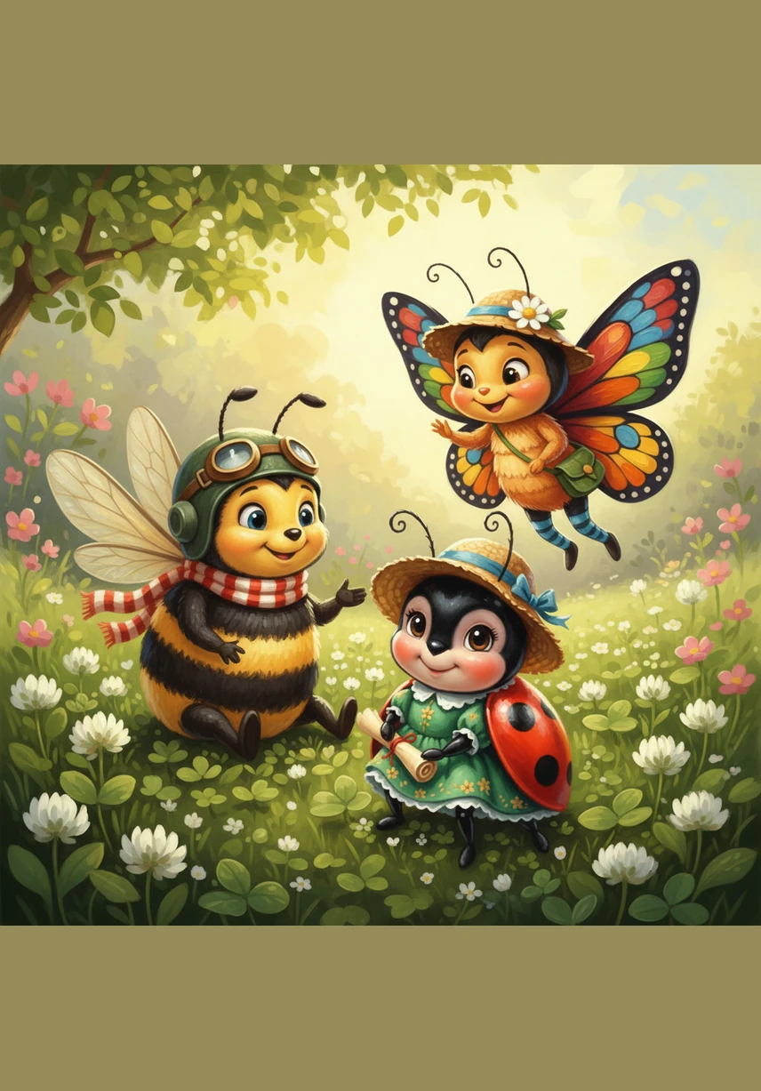 Barnaby finds a patch of sweet white clover and invites his friends over for a rest. They sit together in the warm sun, enjoying the fresh scents of the garden.