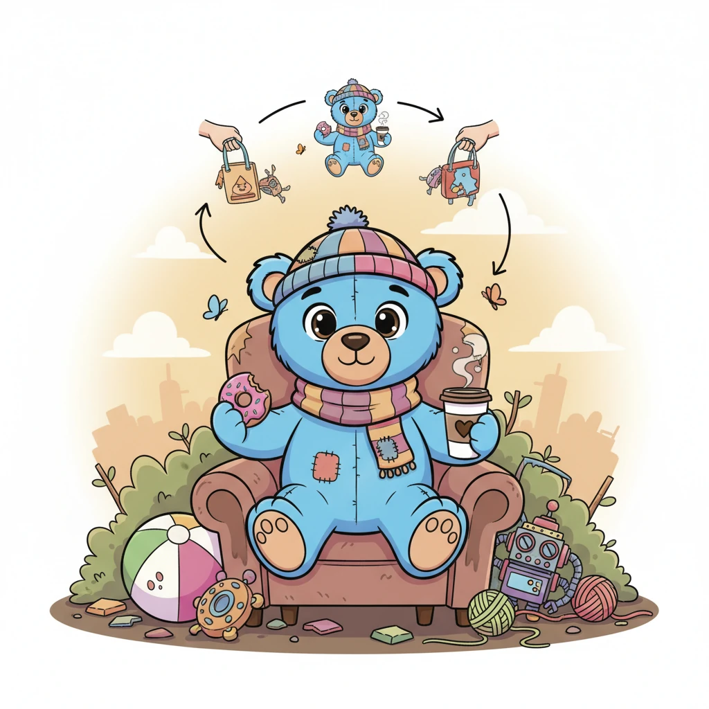 Yet, Barnaby never decayed, remaining eternally intact, a silent witness to the strange lives he encountered. He was a timeless artifact of human neglect and oddity, forever trapped in a cycle of being bought, worn, and discarded. His peculiar predicament, it seemed, was endless.