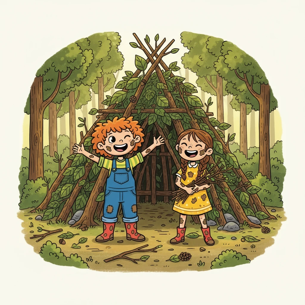 One bright morning, Barnaby and his best friend, Lily, decided to build the greatest fort the world had ever seen. They gathered fallen branches, leaves, and anything else they could find in the nearby woods. Their laughter echoed through the trees as they worked tirelessly.