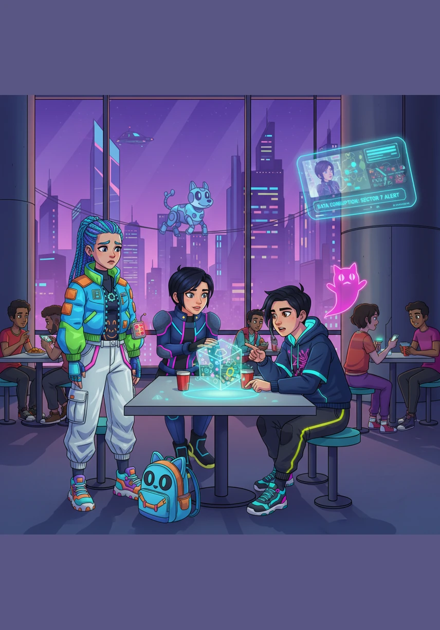 At lunch, Mariam stood with her friend in the bustling cafeteria, unable to stop thinking about the teacher's strange behavior. Her friend laughed and suggested that maybe Miss Amara had finally found true happiness, but Mariam felt certain the answer was hidden in that closet.