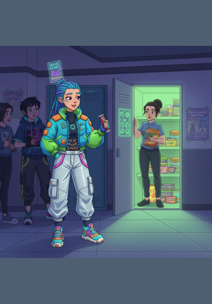 Walking back to her friends, Mariam sighed and decided that some mysteries were better left alone. She realized that everyone, even a stern teacher like Miss Amara, needs a little secret world of snacks to get through a long Monday at Honeywood Bay High.