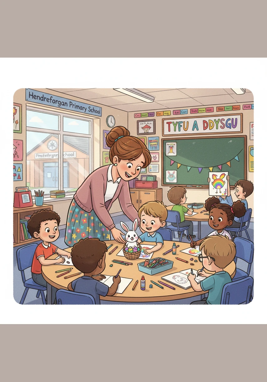 Inside Hendreforgan Primary School, Eva and her friends listened with wide eyes as their teacher shared a secret. A special visitor had been spotted in the village, leaving magical clues for a grand Easter hunt.