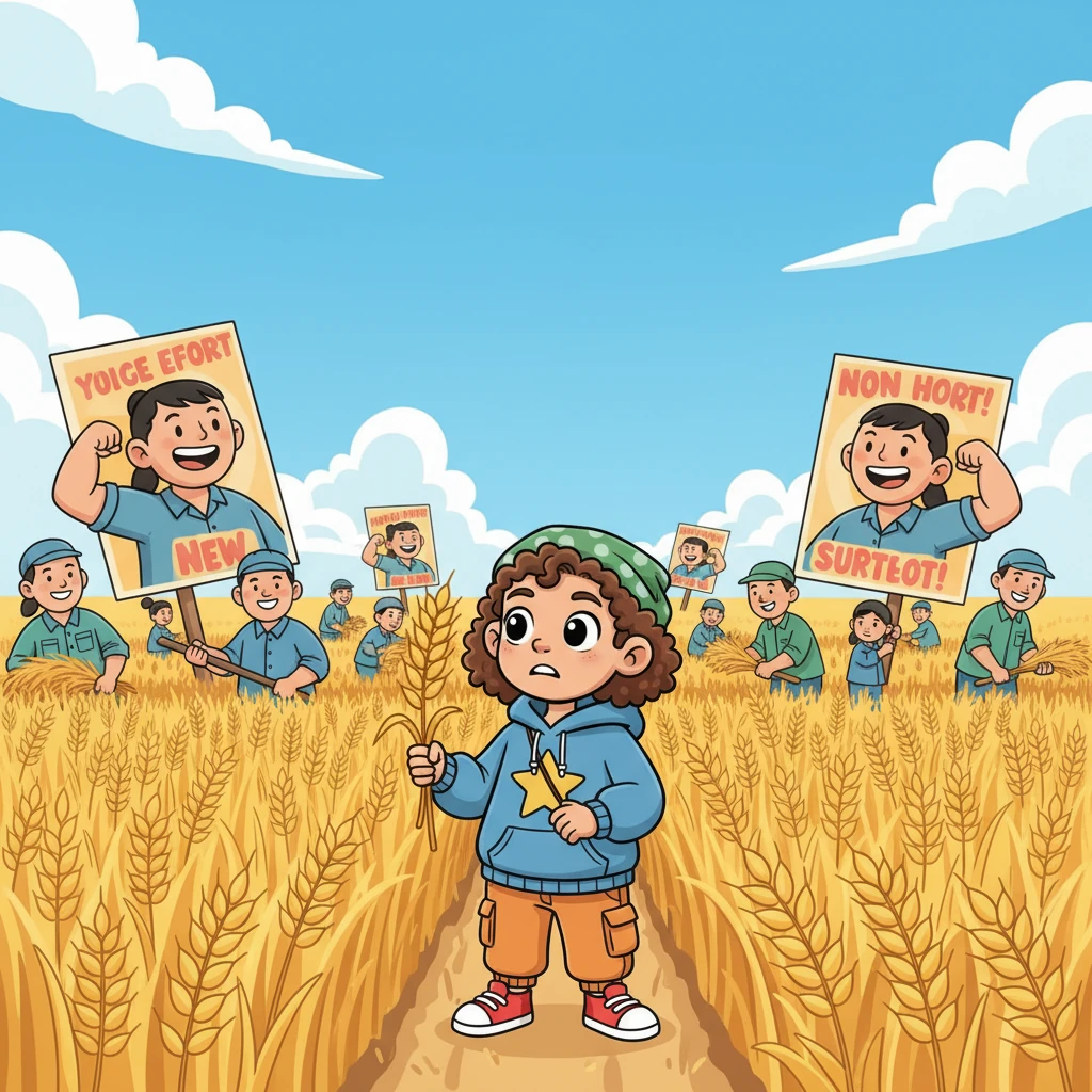 Years later, Li Wei's village was transformed into a collective farm, his family's private land now part of a vast communal field. Giant posters of smiling workers dotted the landscape, urging everyone to work harder for the nation. The familiar sense of personal ownership had vanished, replaced by a shared, but sometimes overwhelming, responsibility.