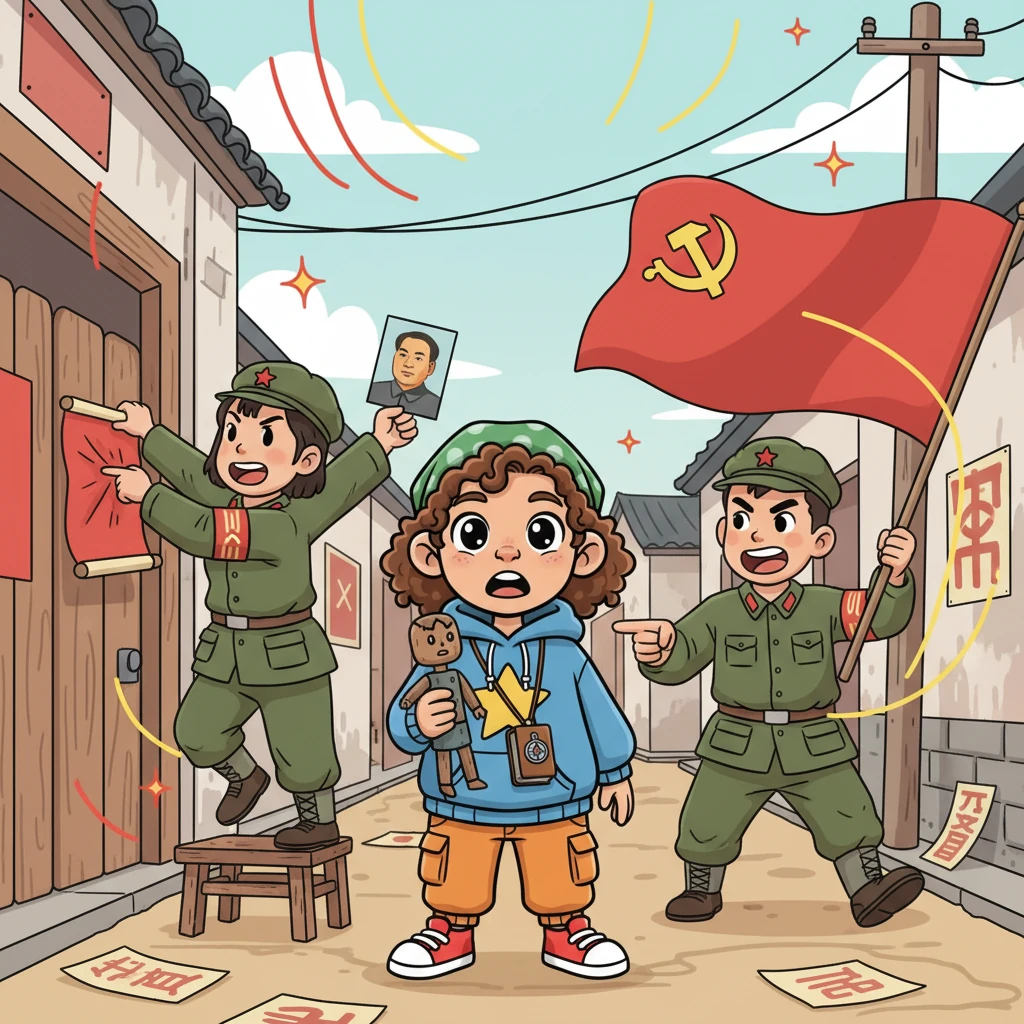 In 1966, China was engulfed in chaos, and Li Wei's village saw the arrival of the zealous Red Guards. Young people, fervent with revolutionary spirit, marched through the streets, tearing down old traditions and promoting loyalty to Chairman Mao. The air crackled with a new kind of intensity and suspicion.