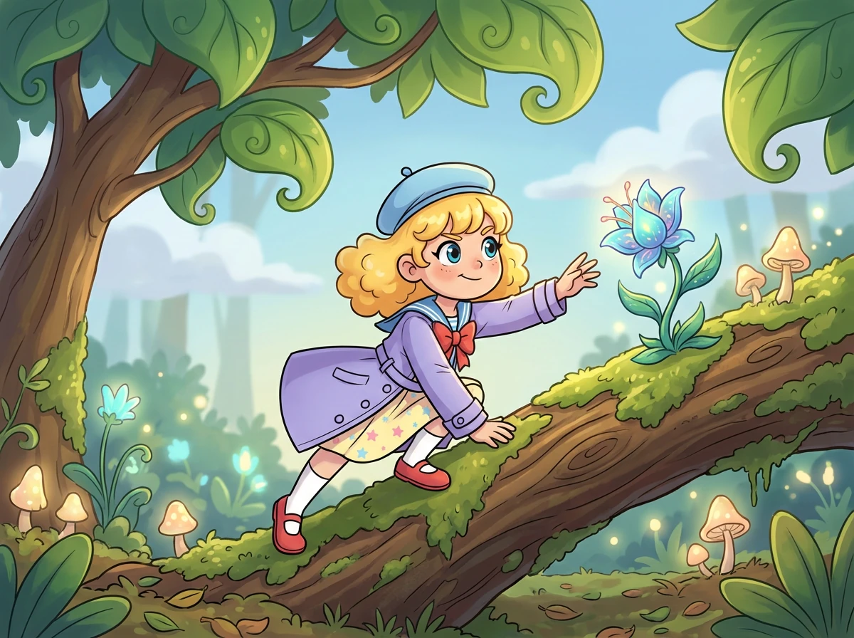 En fouillant dans les rayons, Mia trouva un livre épais et lumineux. Alors qu'ils l'ouvraient ensemble, une carte scintillante s'échappa. Mais ce n'était pas une carte ordinaire—elle montrait des étoiles dans le ciel nocturne au lieu de rues ou de bâtiments.