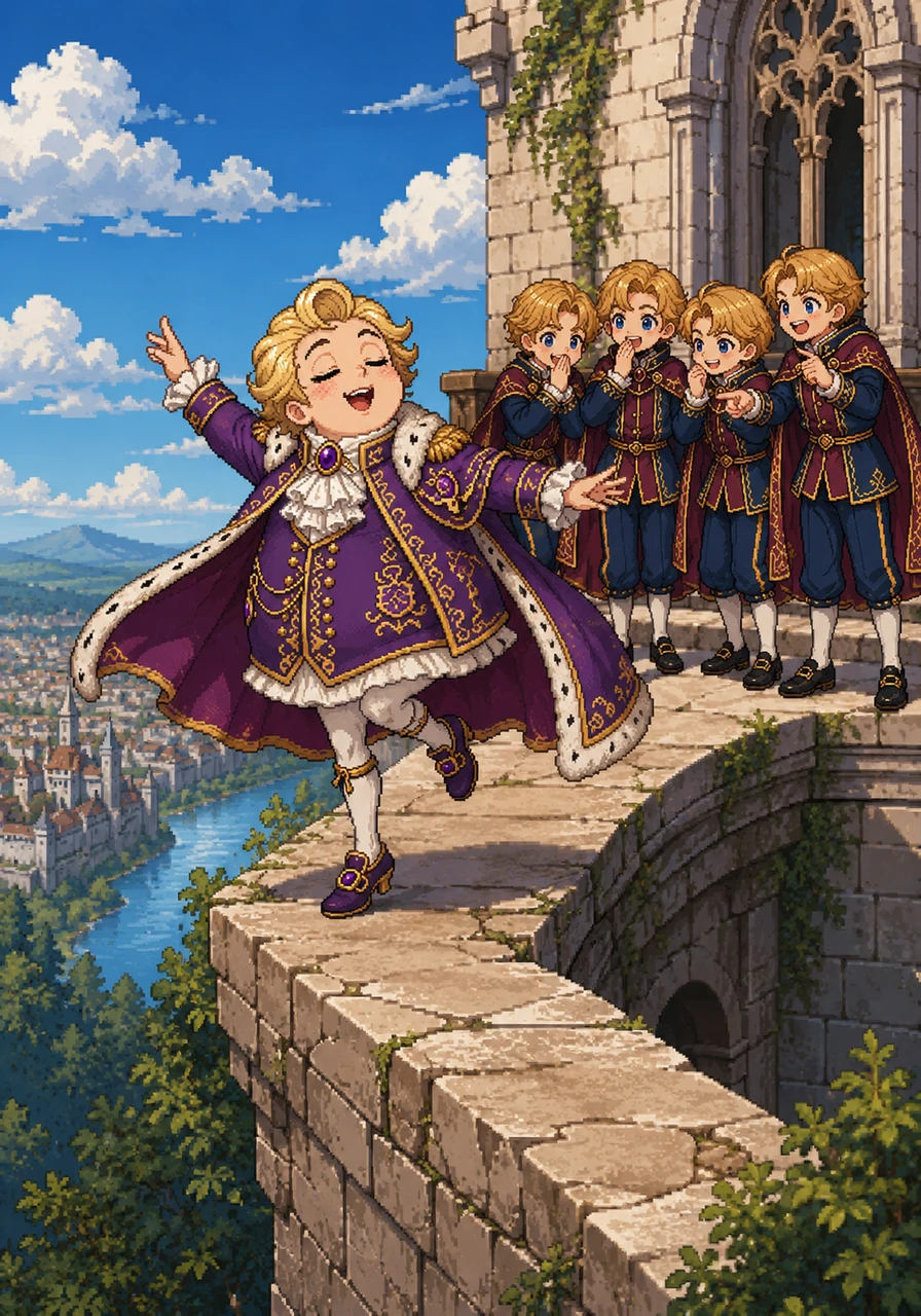 Swept up in the excitement, Millie Lilly began to dance and show off, twirling around on the narrow stone ledge. She waved her arms grandly, ignoring the gentle breeze that began to sway her round, fragile body.